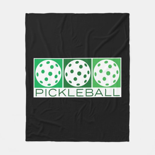 3 Groene Pickleballs op wit Fleece Deken (Voorkant)