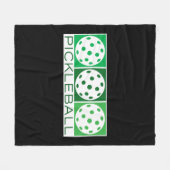 3 Groene Pickleballs op wit Fleece Deken (Voorkant (Horizontaal))
