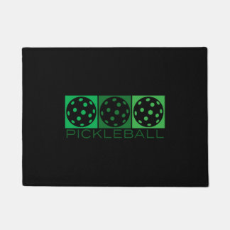 3 Groene Pickleballs transparant Deurmat