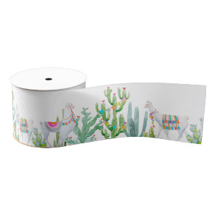 3" Grosgrain lint Boho Llama Bohemian Cacti Dese