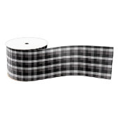 3" Grosgrain Lint Xmas Baffalo Plaid Zwart Wit (Spoel)