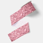 3" Grosgrain Ribbon Roos Gold Glitter Lint (Achterkant)