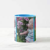 3 grote foto's hemelsblauwe achtergrond eenvoudig  mok (Midden)