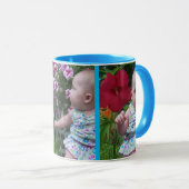 3 grote foto's hemelsblauwe achtergrond eenvoudig  mok (Voorkant rechts)