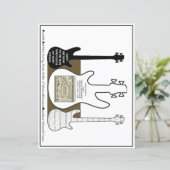 3 Guitars Song Bladmuziek Man Verjaardagskaart (Staand voorkant)