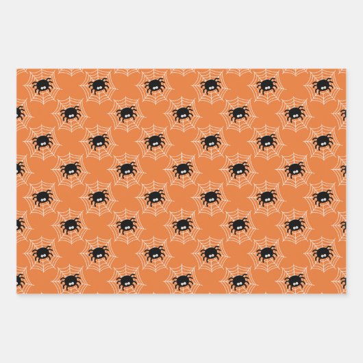 3 Halloween Coordinates Oranje pomkins & Spiers Inpakpapier Vel (Voorkant 3)