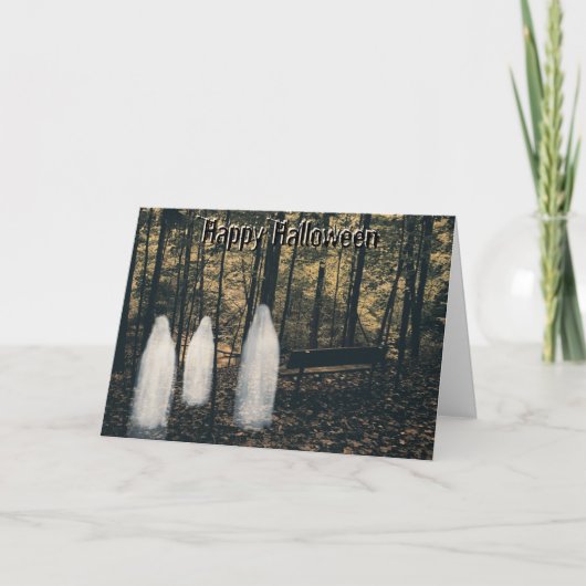 3 Halloween kaart met geest met gedicht (Voorkant)