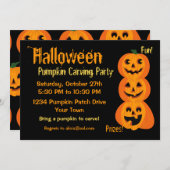 3 Halloween pompoenen Kaart (Voorkant / Achterkant)