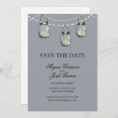 3 Hangen Mason Jars - BEWAAR DE DATUM Save The Date (Voorkant / Achterkant)