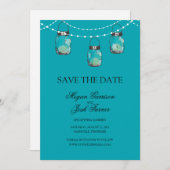 3 Hangen Mason Jars - BEWAAR DE DATUM Save The Date (Voorkant / Achterkant)