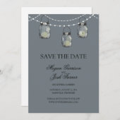 3 Hangen Mason Jars - BEWAAR DE DATUM Save The Date (Voorkant / Achterkant)