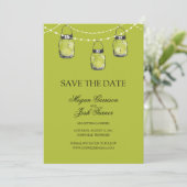 3 Hangen Mason Jars - BEWAAR DE DATUM Save The Date (Staand voorkant)