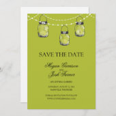 3 Hangen Mason Jars - BEWAAR DE DATUM Save The Date (Voorkant / Achterkant)