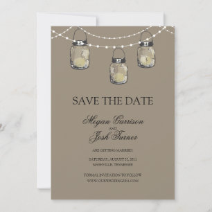 3 Hangen Mason Jars - BEWAAR DE DATUM Save The Date