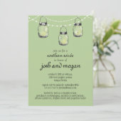 3 Hangende Mason Jars - Verlovingsfeest Kaart (Staand voorkant)