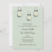 3 Hanging Mason Jars bruiloft Kaart (Voorkant)