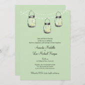 3 Hanging Mason Jars bruiloft Kaart (Voorkant / Achterkant)