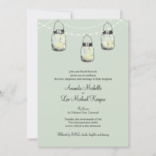 3 Hanging Mason Jars Wedding Kaart