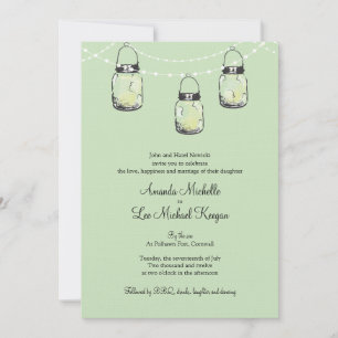 3 Hanging Mason Jars Wedding Kaart