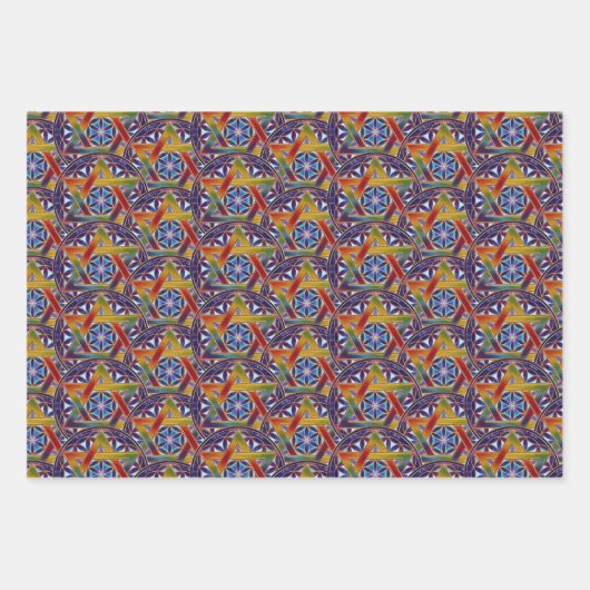 3 Hanukkah Boys' Gift Inpakpapier Vel (Voorkant 2)