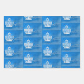 3 Hanukkah Wrapping Paper in Blues Gift Wrap (Voorkant 3)