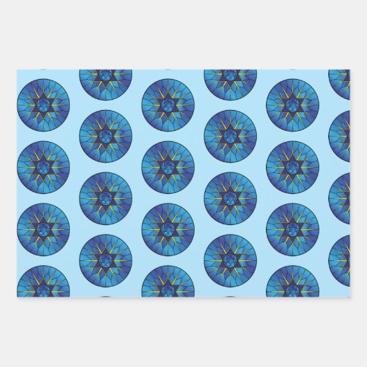 3  Happy Hanukkah Wrapping Paper Gift Wrap (Voorkant)