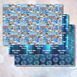 3 Happy Hanukkah Wrapping Paper Voeg de naam van h