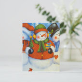 3 Happy Snowmen Briefkaart (Staand voorkant)