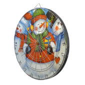 3 Happy Snowmen Dartbord (Voorkant Rechts)
