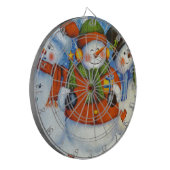 3 Happy Snowmen Dartbord (Voorkant Links)
