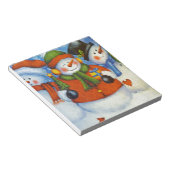 3 Happy Snowmen Notitieblok (Schuin)