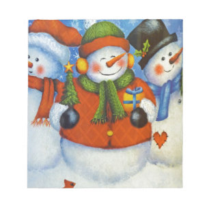 3 Happy Snowmen Notitieblok