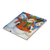 3 Happy Snowmen Tegeltje (Zijkant)
