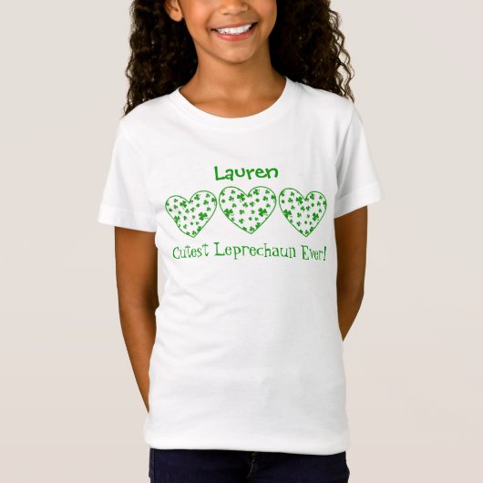 3 Hart St Patricks Day Cutest Leprechaun Ever v2 T-shirt (Voorkant)