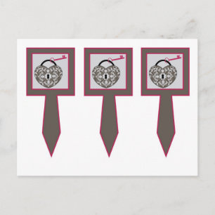 3 hartslot bruiloft beker taart picks briefkaart