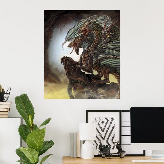 3-Headed Dragon Poster (Thuiskantoor)