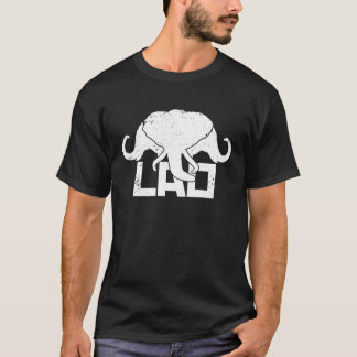 3 Headed Elephant LAO Original Kingdom of Laos Fla T-shirt