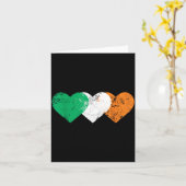 3 Hearts Ireland Flag St. Patricks Day Irish Flags Kaart (Gele Bloem)