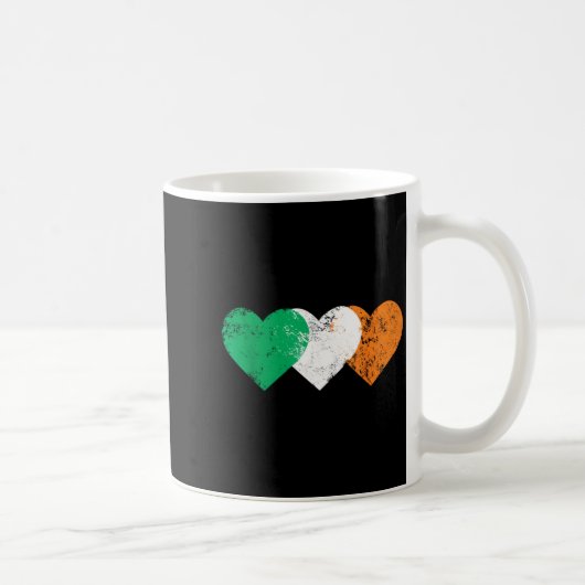 3 Hearts Ireland Flag St. Patricks Day Irish Flags Koffiemok (Rechts)
