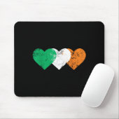 3 Hearts Ireland Flag St. Patricks Day Irish Flags Muismat (Met muis)