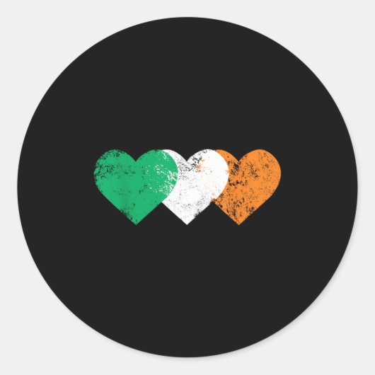 3 Hearts Ireland Flag St. Patricks Day Irish Flags Ronde Sticker (Voorkant)