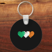 3 Hearts Ireland Flag St. Patricks Day Irish Flags Sleutelhanger (Voorkant)