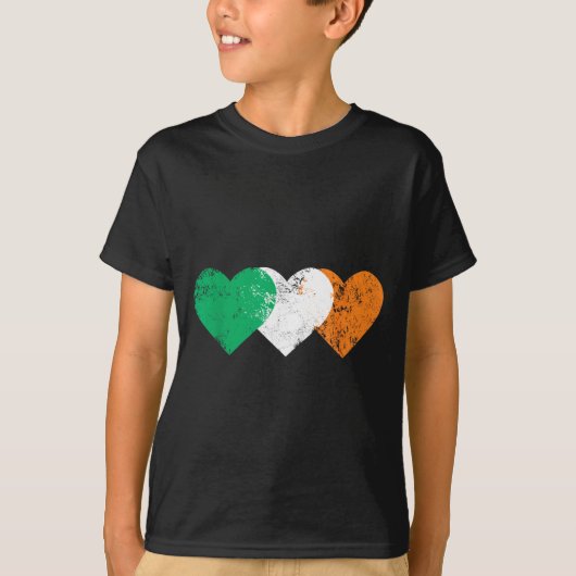 3 Hearts Ireland Flag St. Patricks Day Irish Flags T-shirt (Voorkant)
