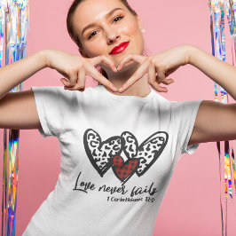 3 Hearts Love Nooit falen T-shirt