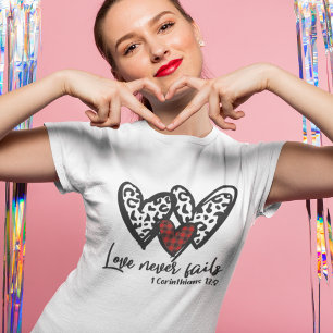 3 Hearts Love Nooit falen T-shirt