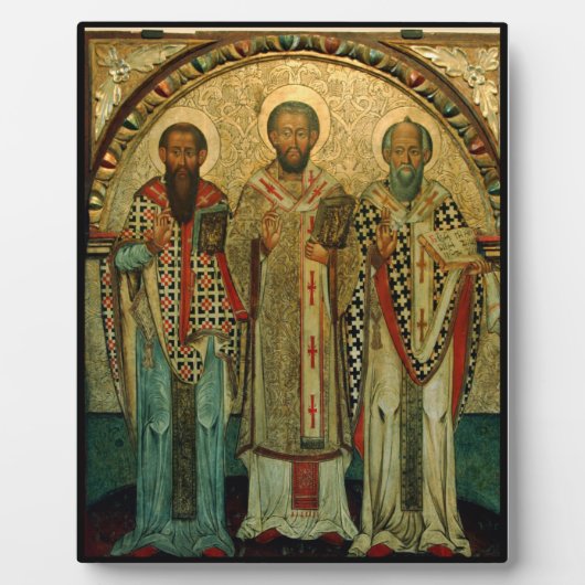 3 Heilige Hiërarch l Orthodox Icoon l Katholieke H Fotoplaat (Voorkant)