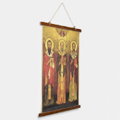 3 Heilige Hiërarchen l Orthodox Icoon Hangend Wandkleed (Gebogen)