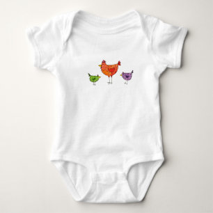3 Heldere kippen Romper