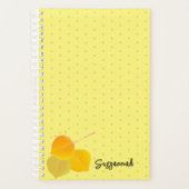 3 Herfst Aspens bladeren op witte polka dotpatroon Planner (Voorkant)