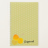 3 Herfst Aspens bladeren op witte polka dotpatroon Planner (Voorkant)
